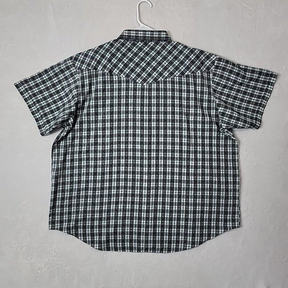 Express Rider BIG MAN Pearl Snap Plaid Western Short Sleeve Shirt Mens 2X XXL - Picture 4 of 11